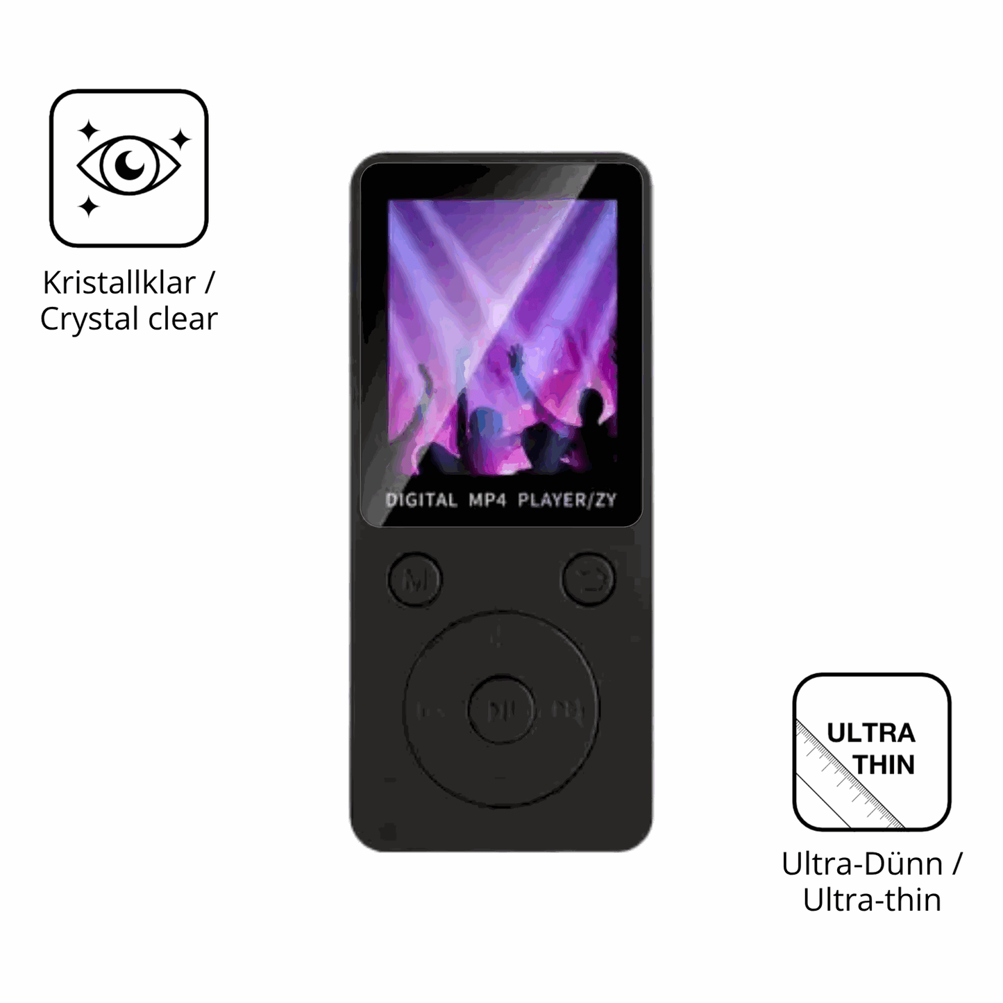 Dünne und klare Folie passend zugeschnitten für Aivane S11 MP3-Player