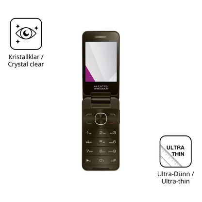 Dünne und klare Folie passend zugeschnitten für Alcatel 2012 Chocolate
