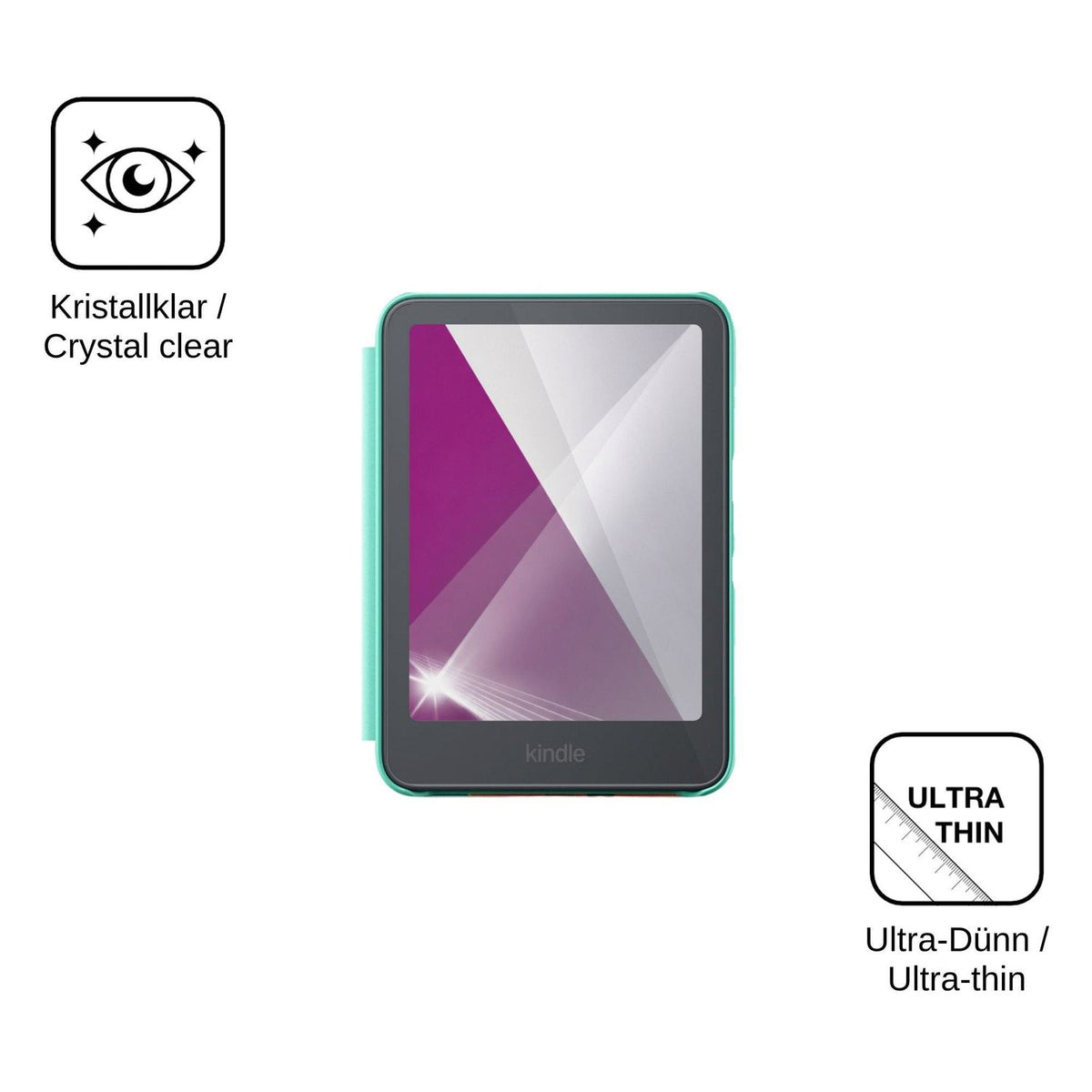 2x Schutzfolie klar für Amazon Kindle Colorsoft Kids 2026 Display-Schutzfolie