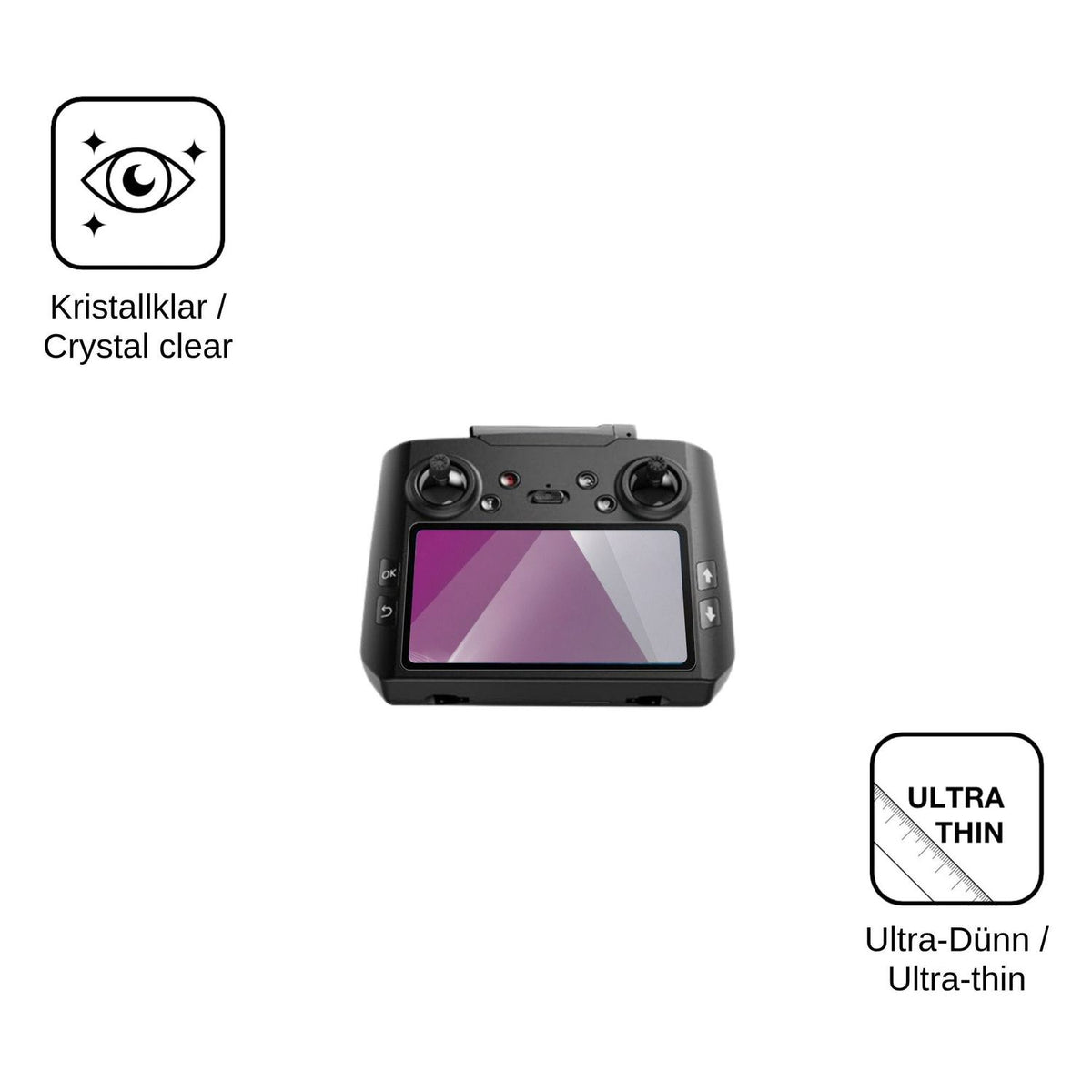 2x Schutzfolie klar für AVIALOGIC G10 Remote Display-Schutzfolie