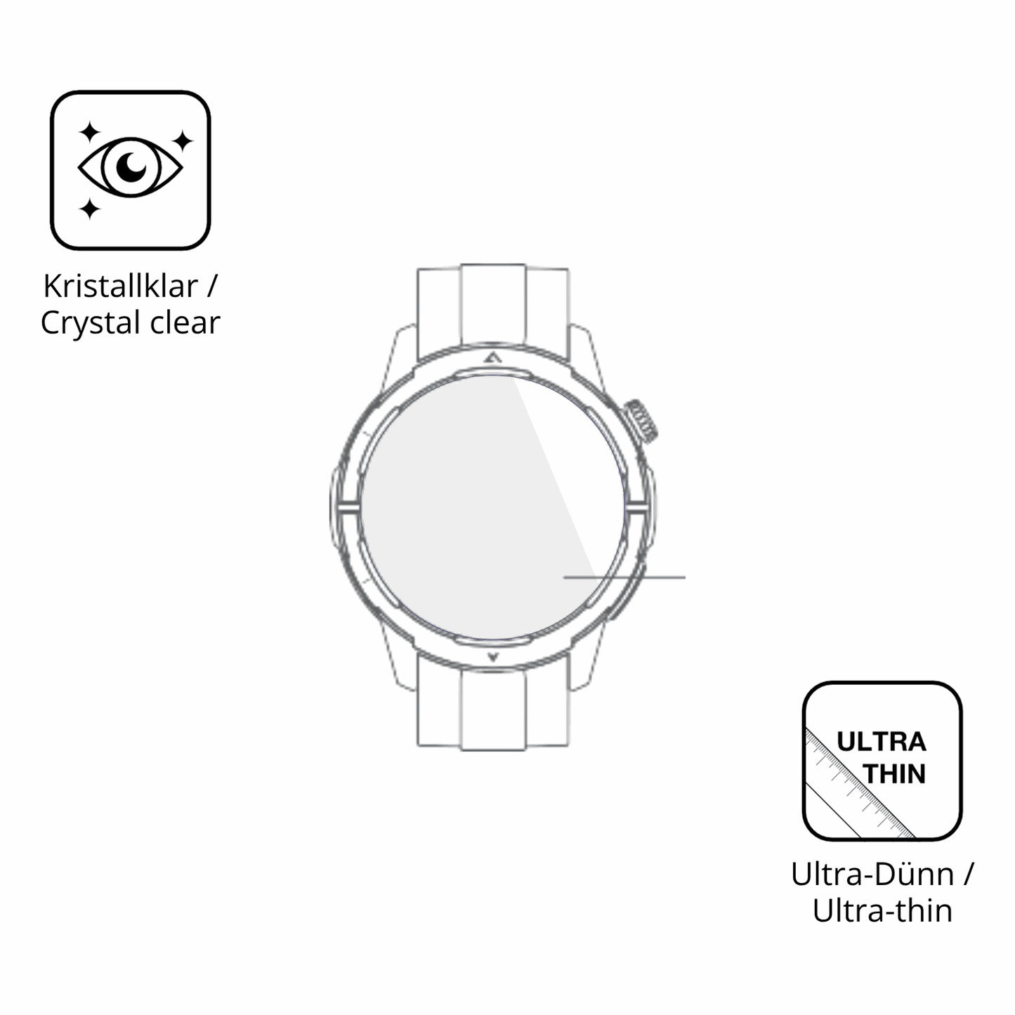 Dünne und klare Folie passend zugeschnitten für Beafon Smartwatch 601