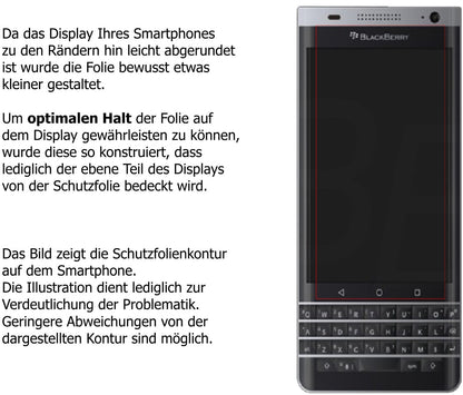 Dünne und klare Folie passend zugeschnitten für Blackberry DTEK40