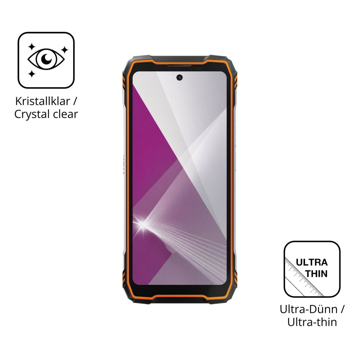 Dünne und klare Folie passend zugeschnitten für Blackview Xplore X1 Pro