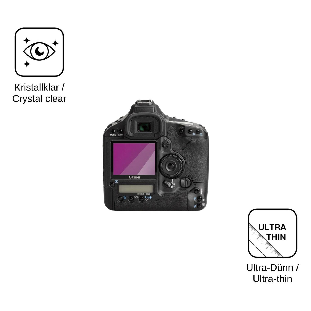 4x Schutzfolie klar für Canon EOS 1D 1Ds 1Dn Display-Schutzfolie