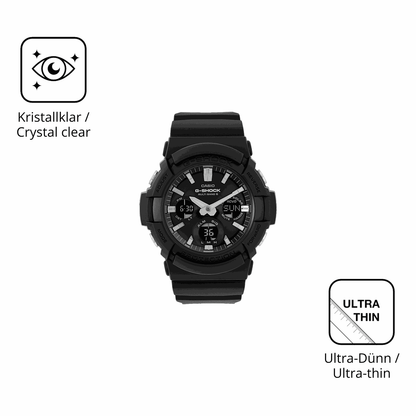 D�nne und klare Folie passend zugeschnitten f�r Casio G-Shock GAW-100