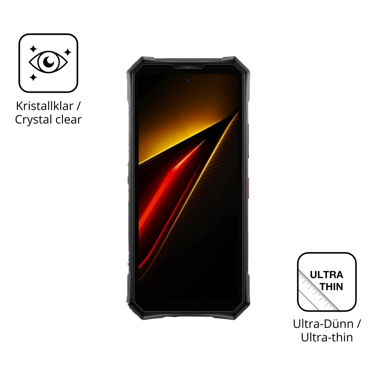 Dünne und klare Folie passend zugeschnitten für Doogee S300 Pro