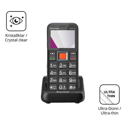 Dünne und klare Folie passend zugeschnitten für Easyfone Prime T5