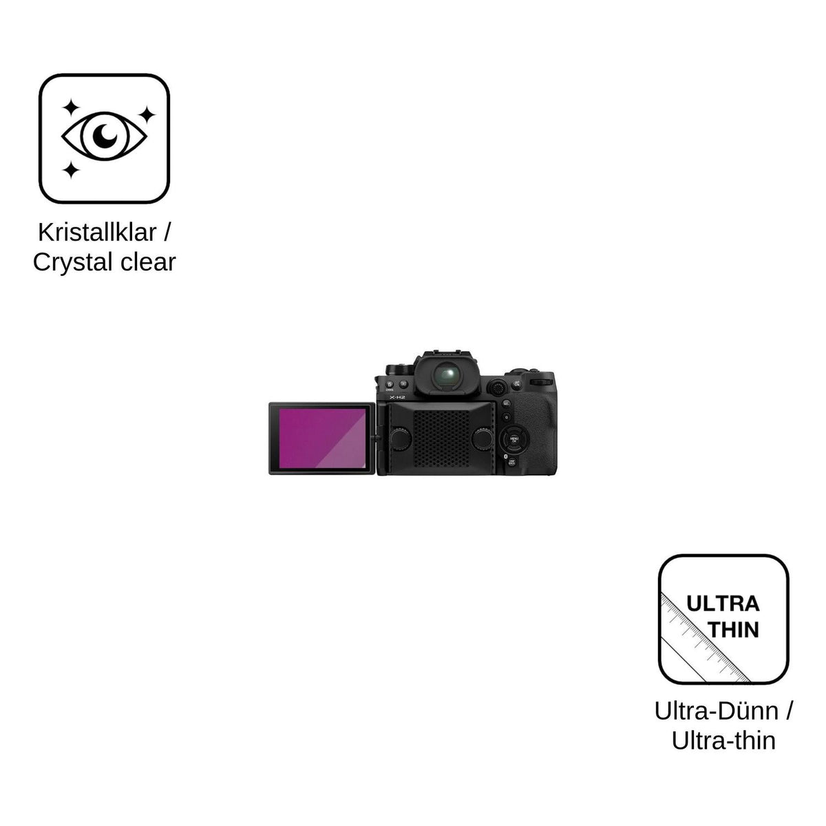4x Schutzfolie klar für Fujifilm X-H2 Display-Schutzfolie