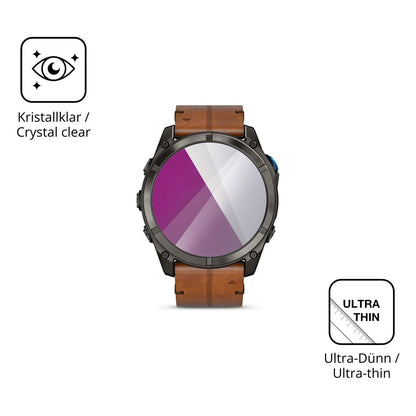 Dünne und klare Folie passend zugeschnitten für Garmin D2 Mach 2 Pro 51mm