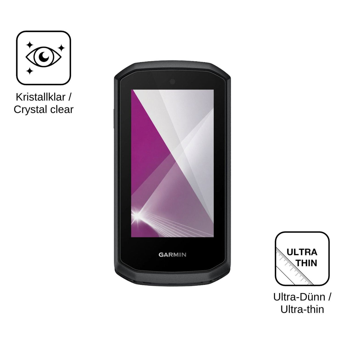 2x Schutzfolie klar für Garmin Edge Explore 3 Plus Display-Schutzfolie