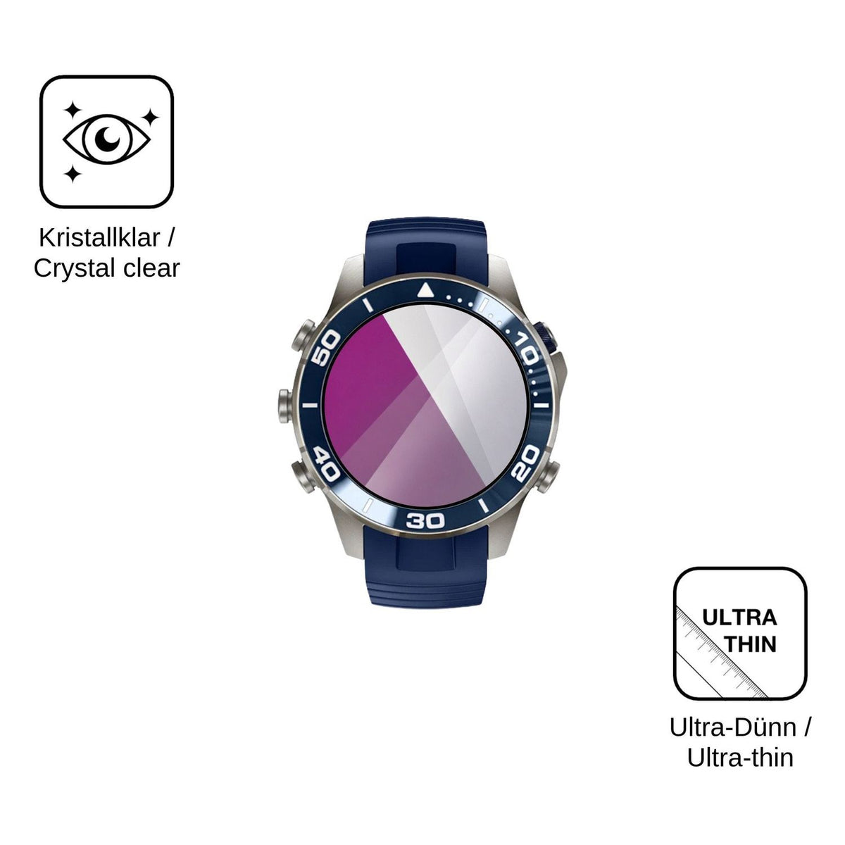 6x Schutzfolie klar für Garmin MARQ Diver Display-Schutzfolie