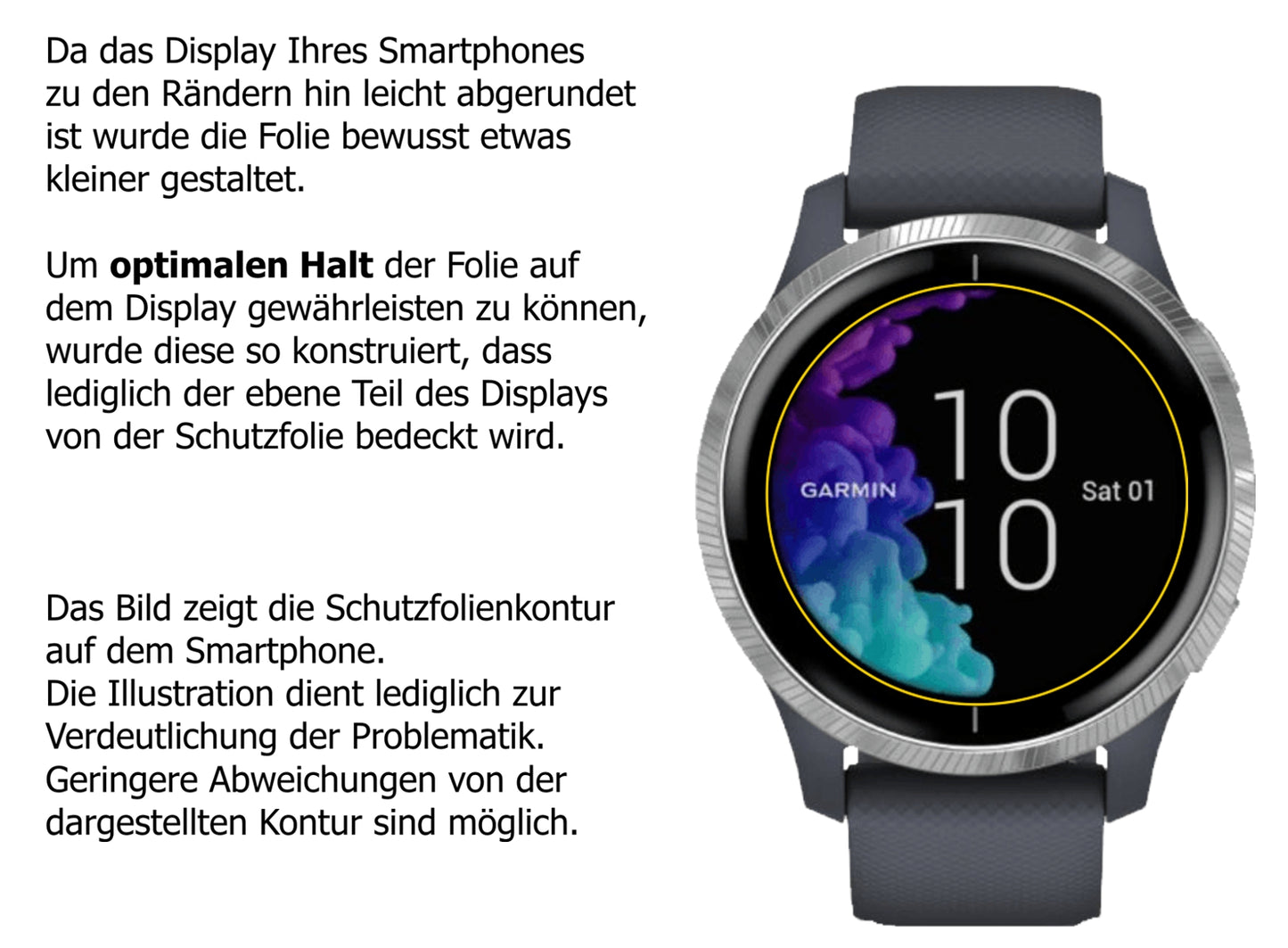 Schutzfolie mit optimaler Passform, zur Verwendung mit Hüllen geeignet