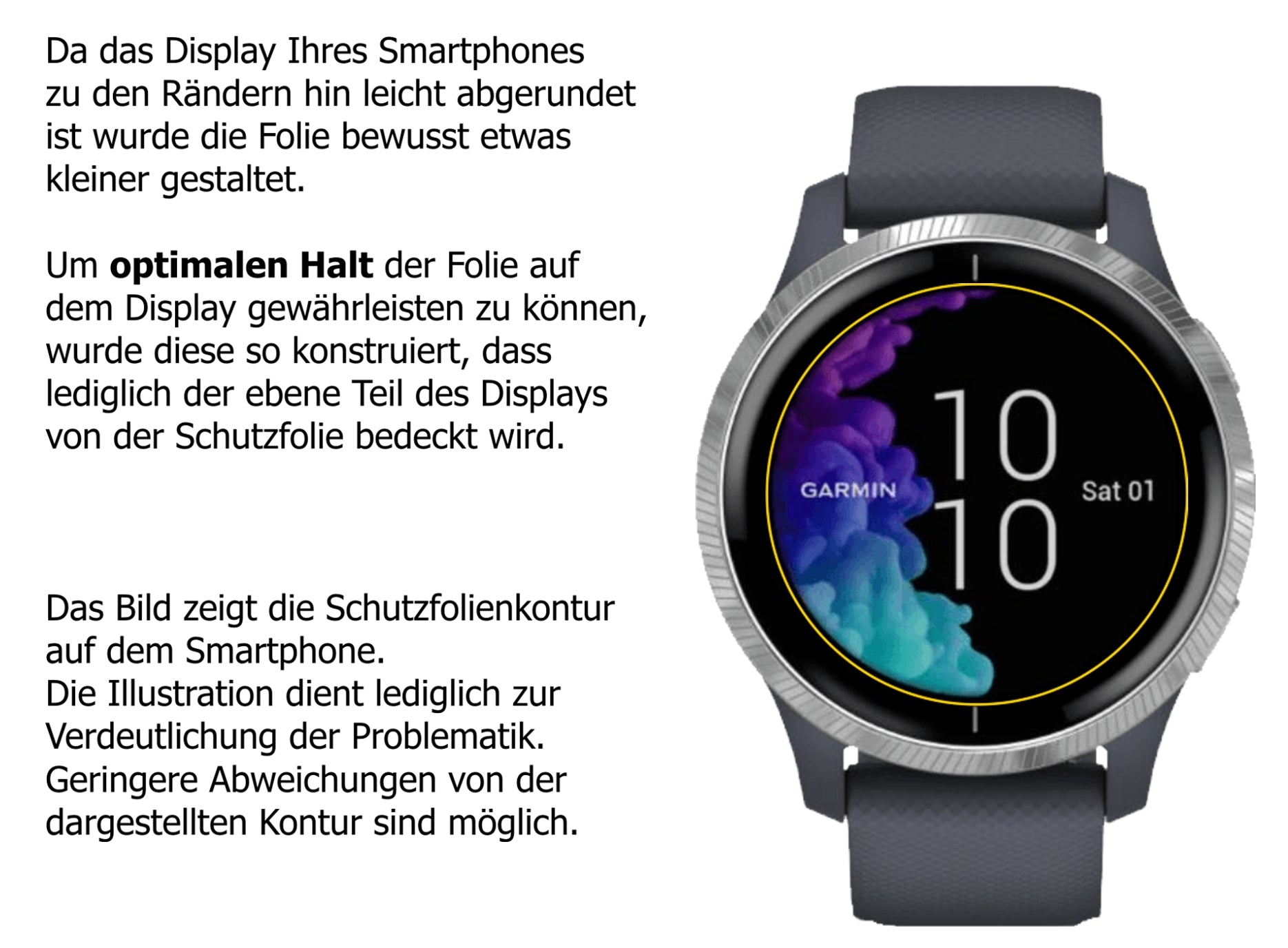 Schutzfolie mit optimaler Passform, zur Verwendung mit Hüllen geeignet