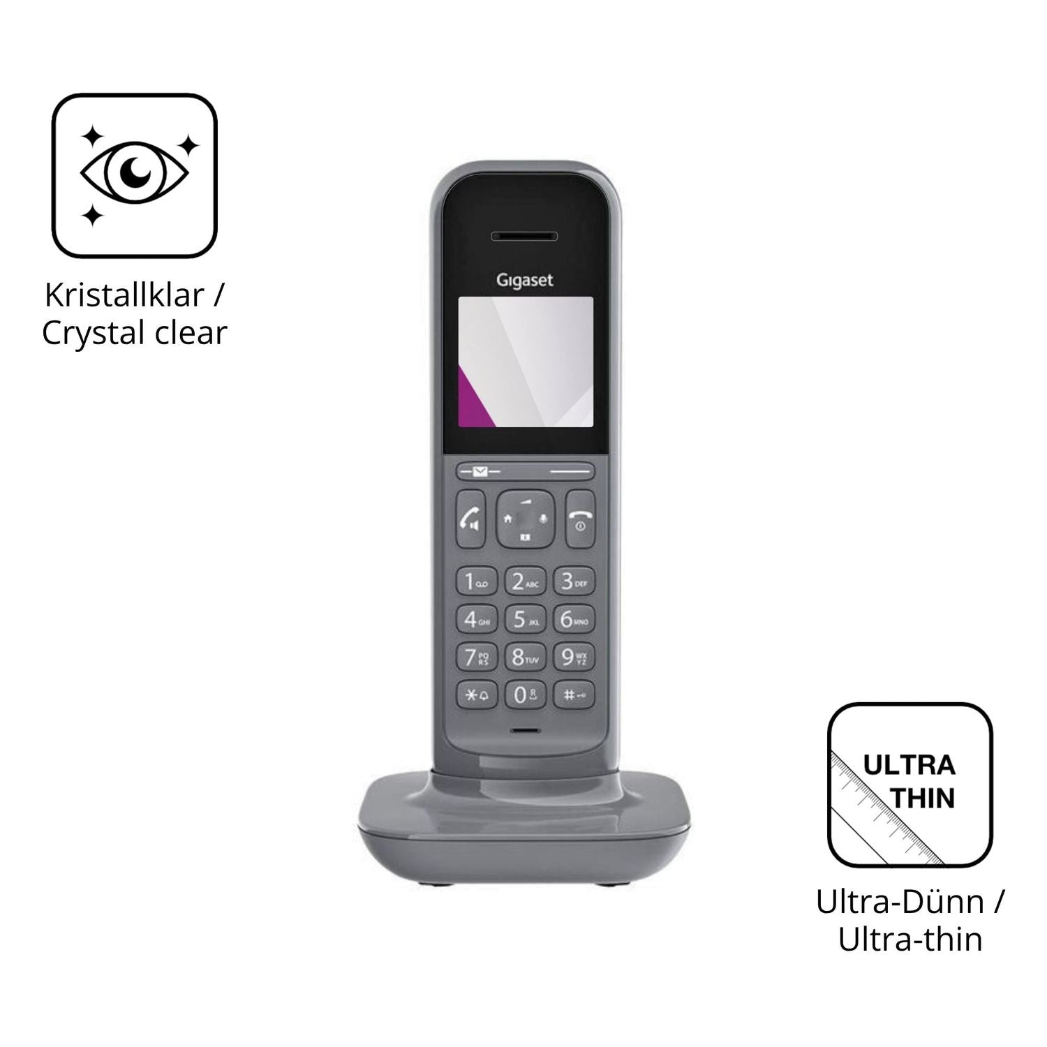 Dünne und klare Folie passend zugeschnitten für Gigaset CL390