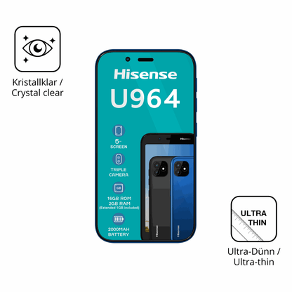 Dünne und klare Folie passend zugeschnitten für Hisense U964
