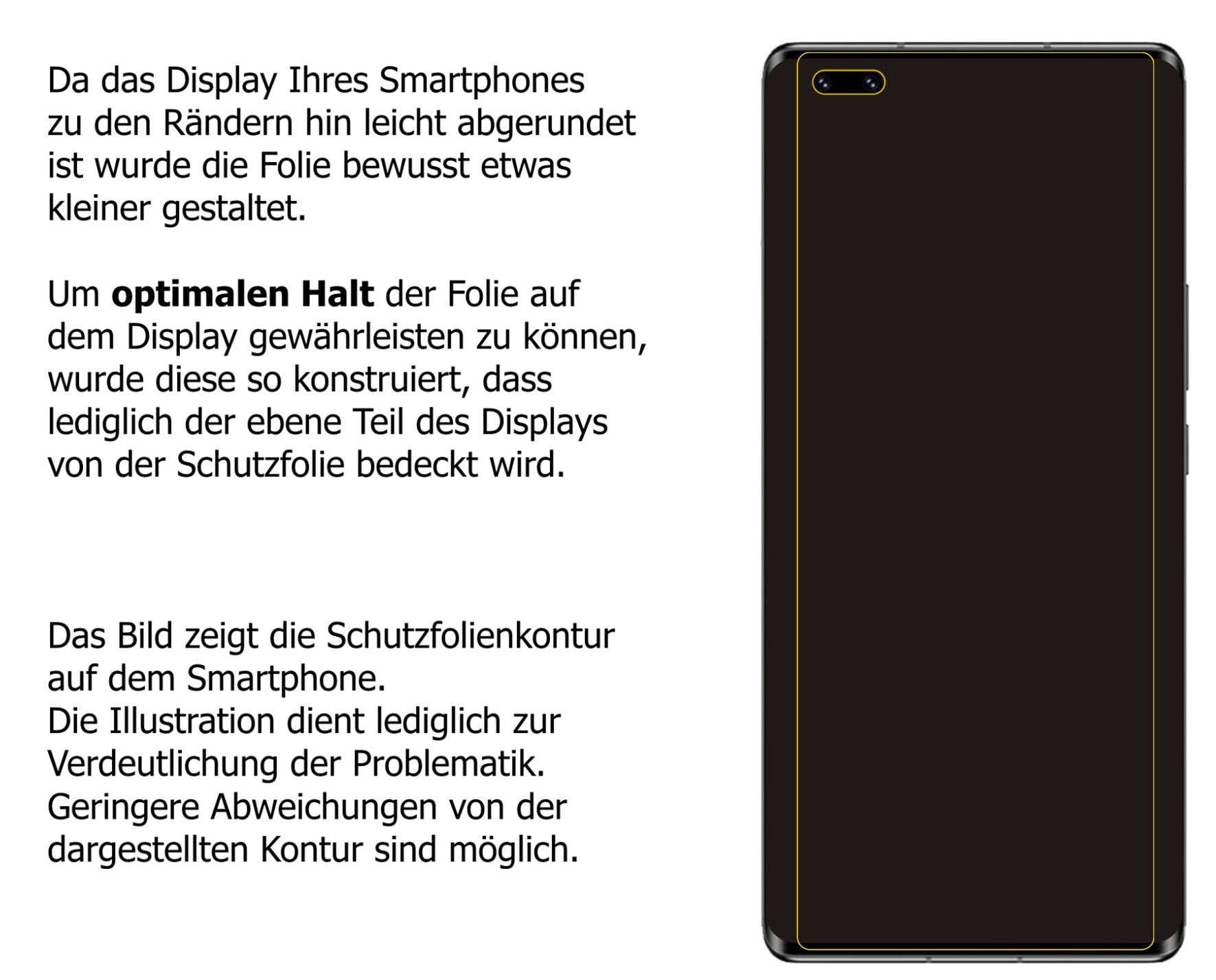 Dünne und klare Folie passend zugeschnitten für Honor V40