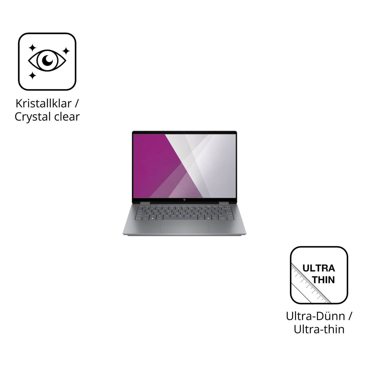 Dünne und klare Folie passend zugeschnitten für HP OmniBook X Flip 14-fk0773ng