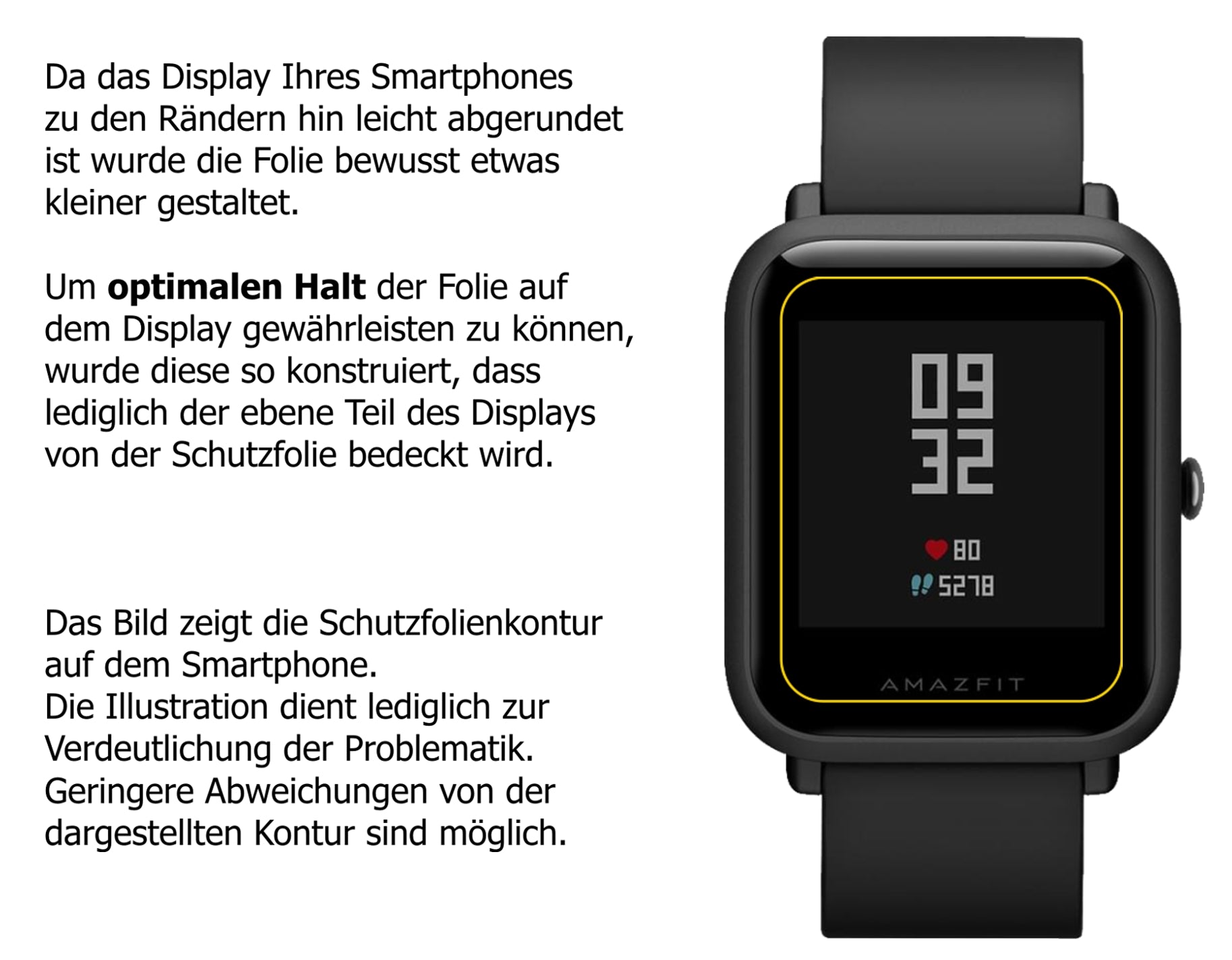 Dünne und klare Folie passend zugeschnitten für Huami Amazfit Bip S