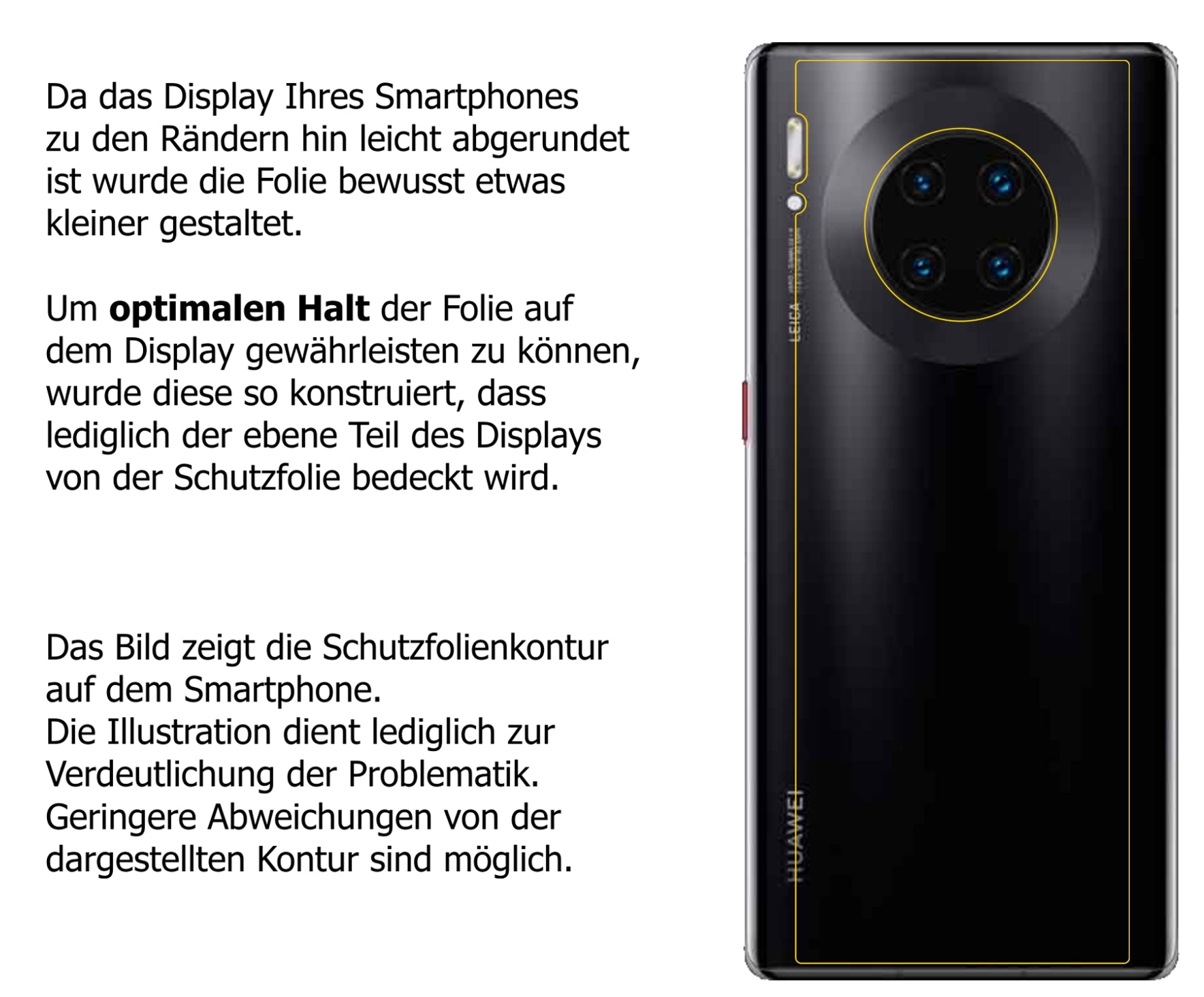 Dünne und klare Folie passend zugeschnitten für Huawei Mate 30 Pro Rückseite
