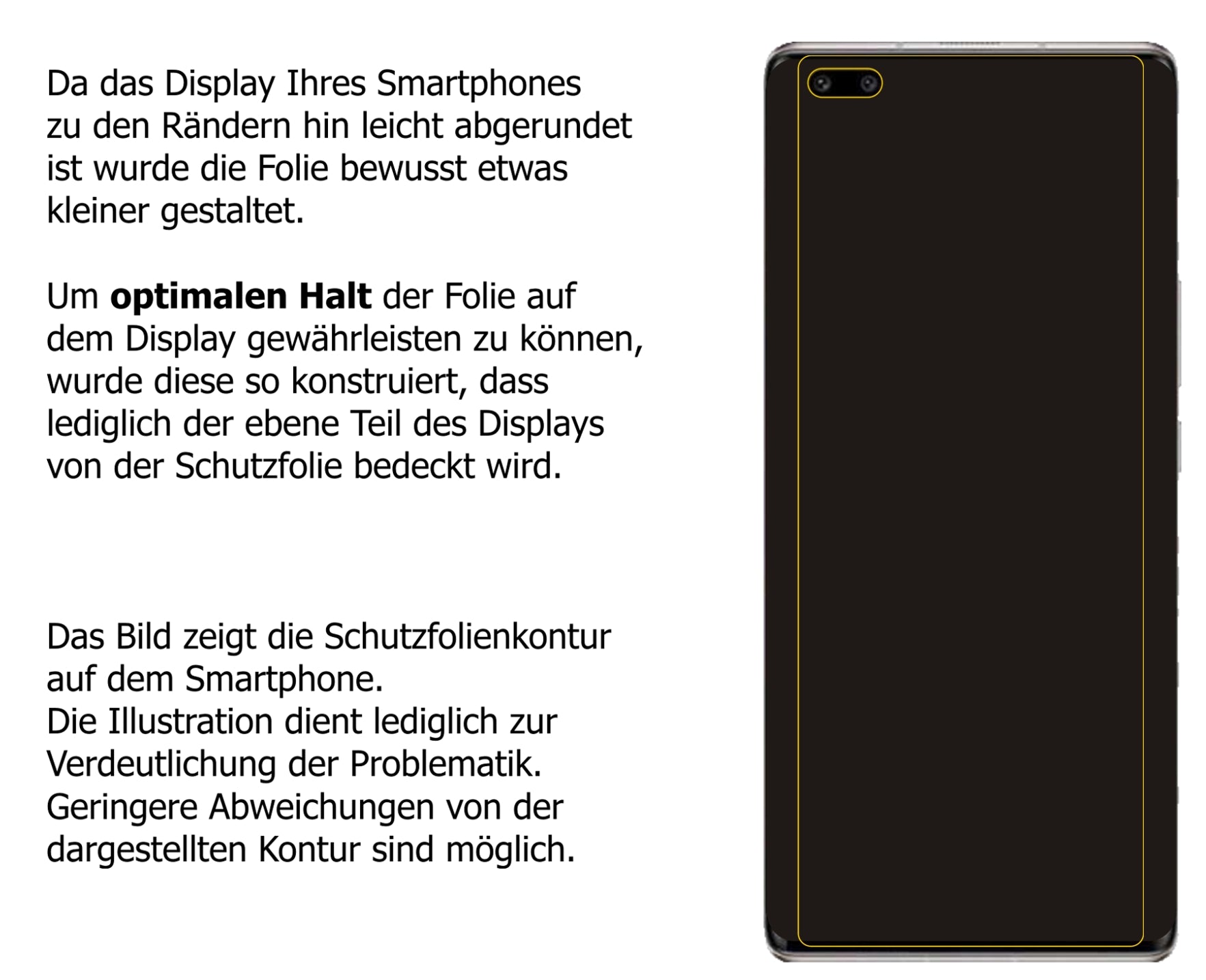 Schutzfolie mit optimaler Passform, zur Verwendung mit Hüllen geeignet