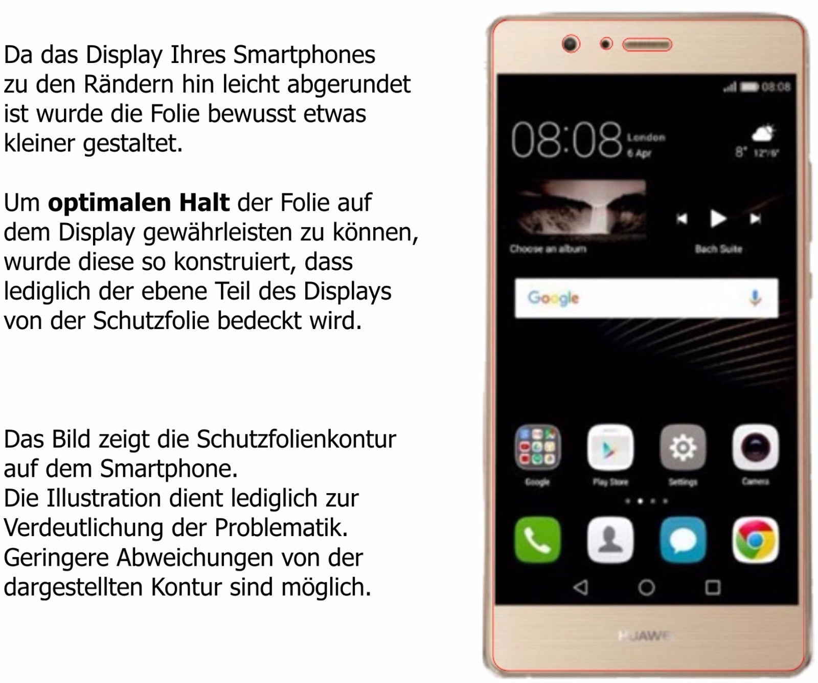 Dünne und klare Folie passend zugeschnitten für Huawei P9 Lite 2017