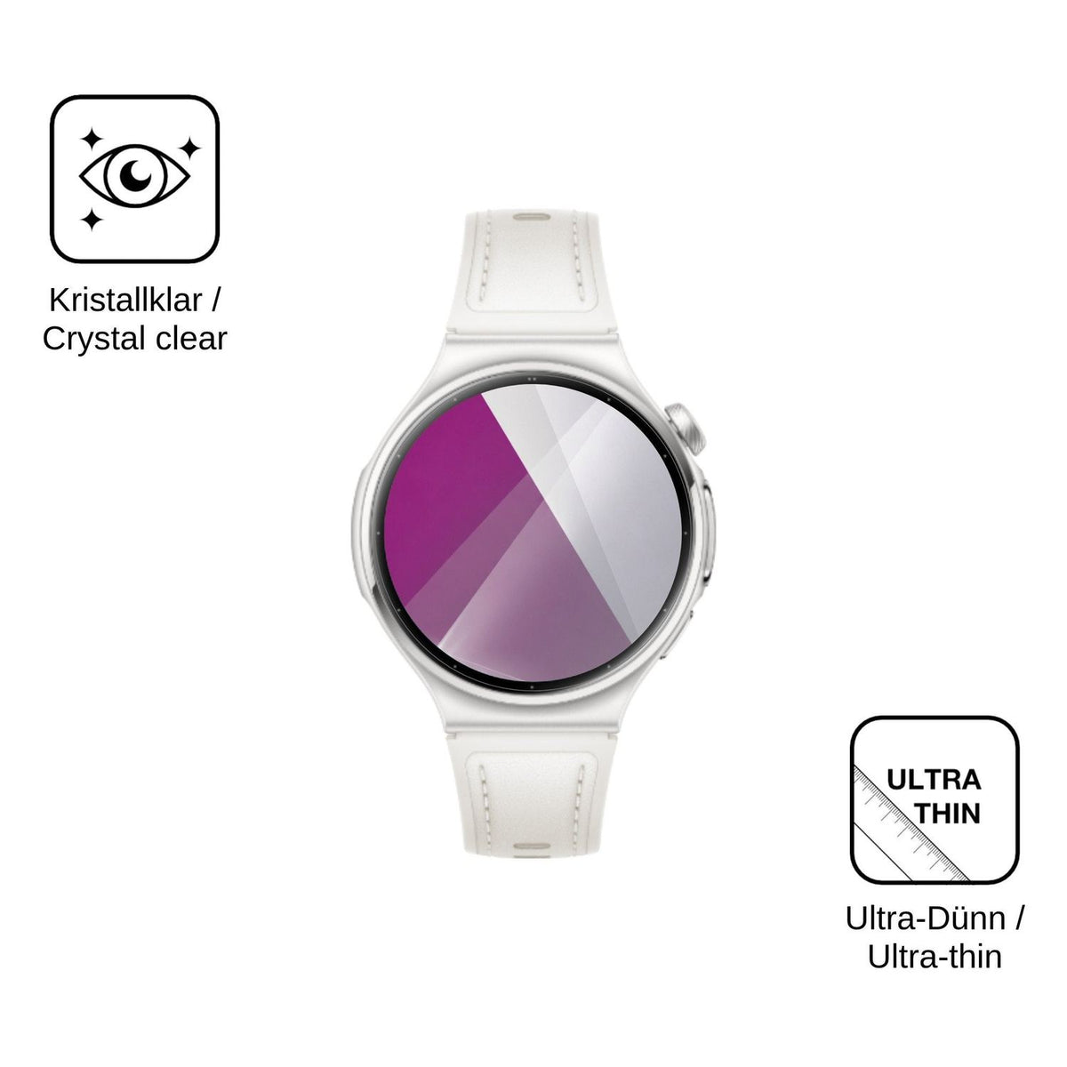 6x Schutzfolie klar für Huawei Watch 6 42mm Display-Schutzfolie