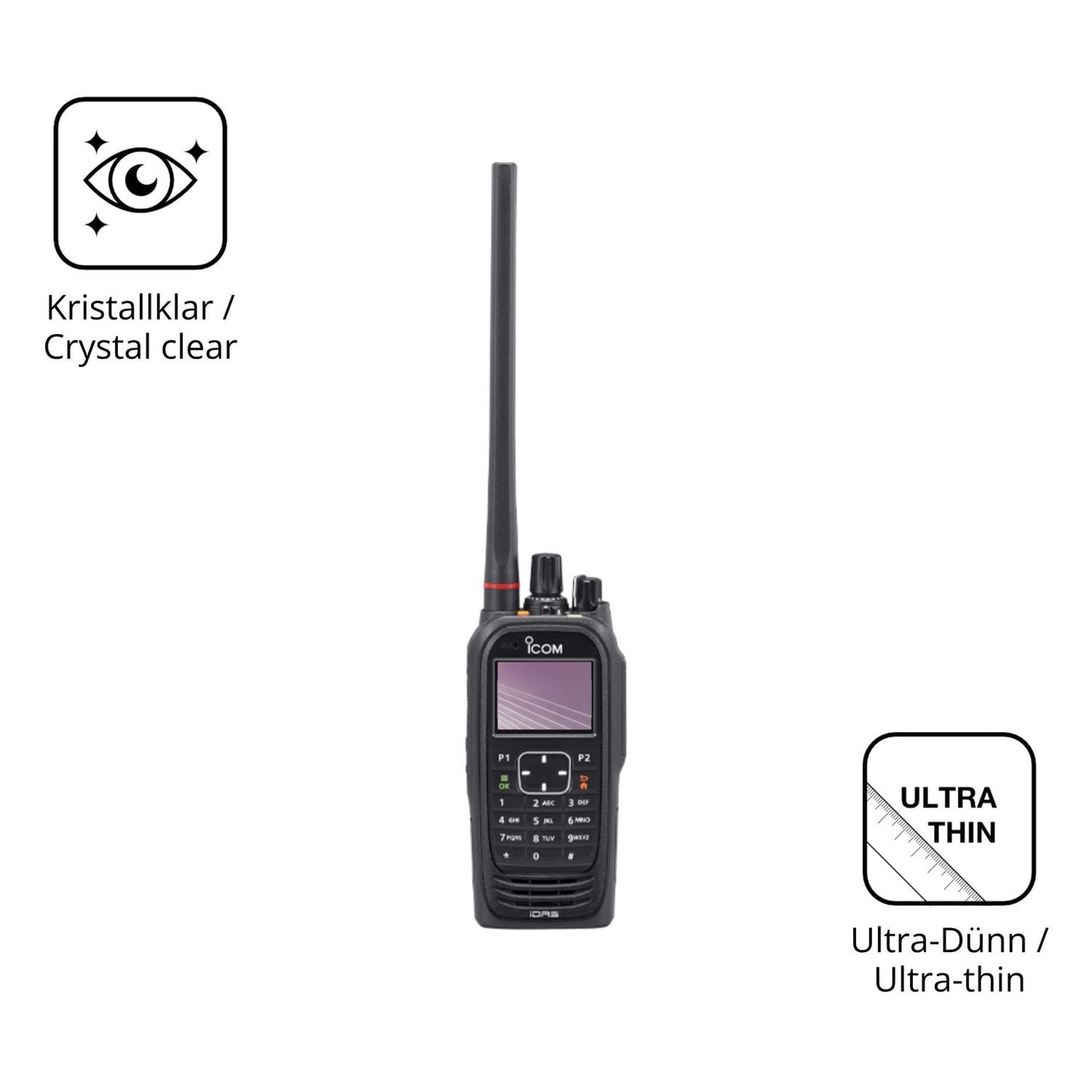 Dünne und klare Folie passend zugeschnitten für Icom IC-F4400DT