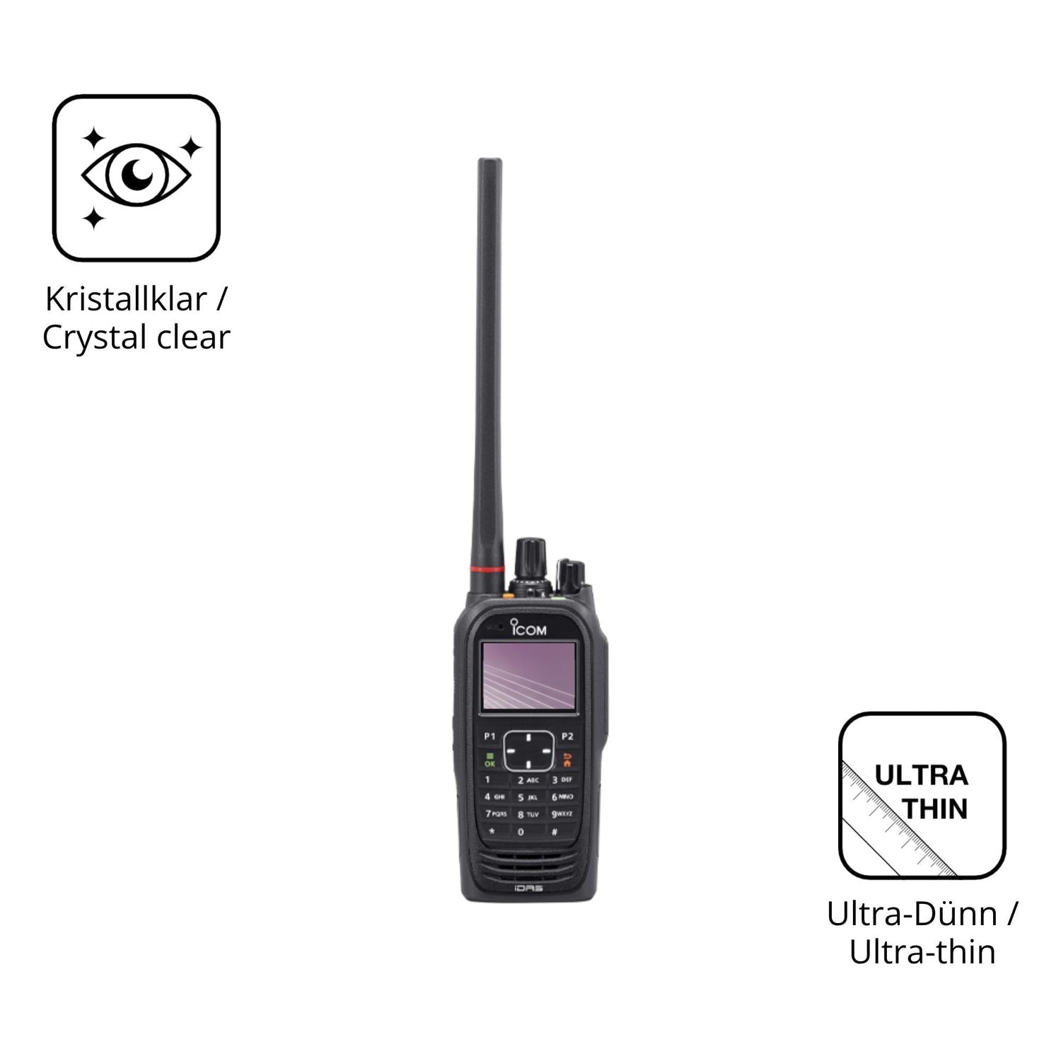 Dünne und klare Folie passend zugeschnitten für Icom IC-F4400DT