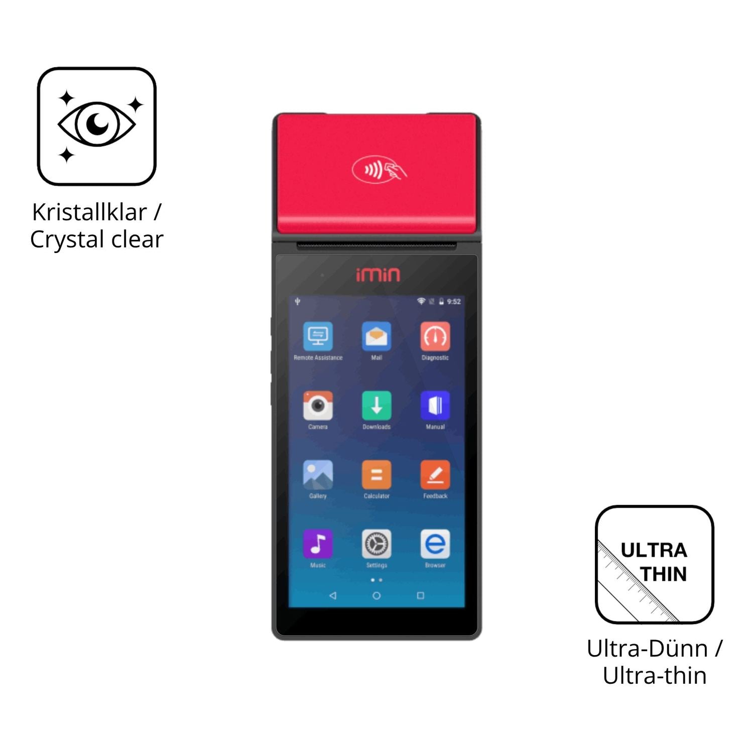 Dünne und klare Folie passend zugeschnitten für IMIN M2 / M2 Pro