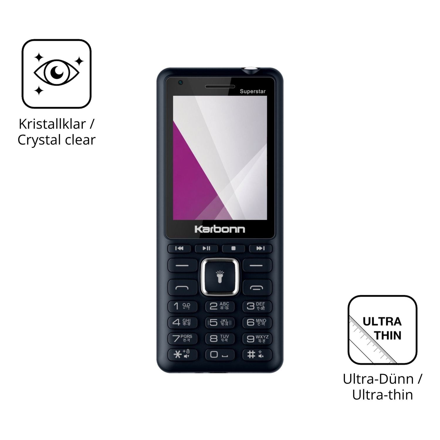 Dünne und klare Folie passend zugeschnitten für Karbonn K111 Superstar
