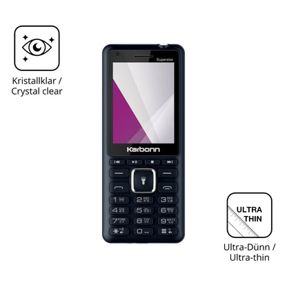 Dünne und klare Folie passend zugeschnitten für Karbonn K111 Superstar