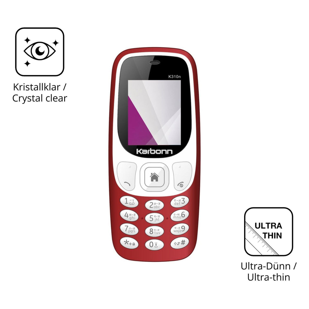 Dünne und klare Folie passend zugeschnitten für Karbonn K310n