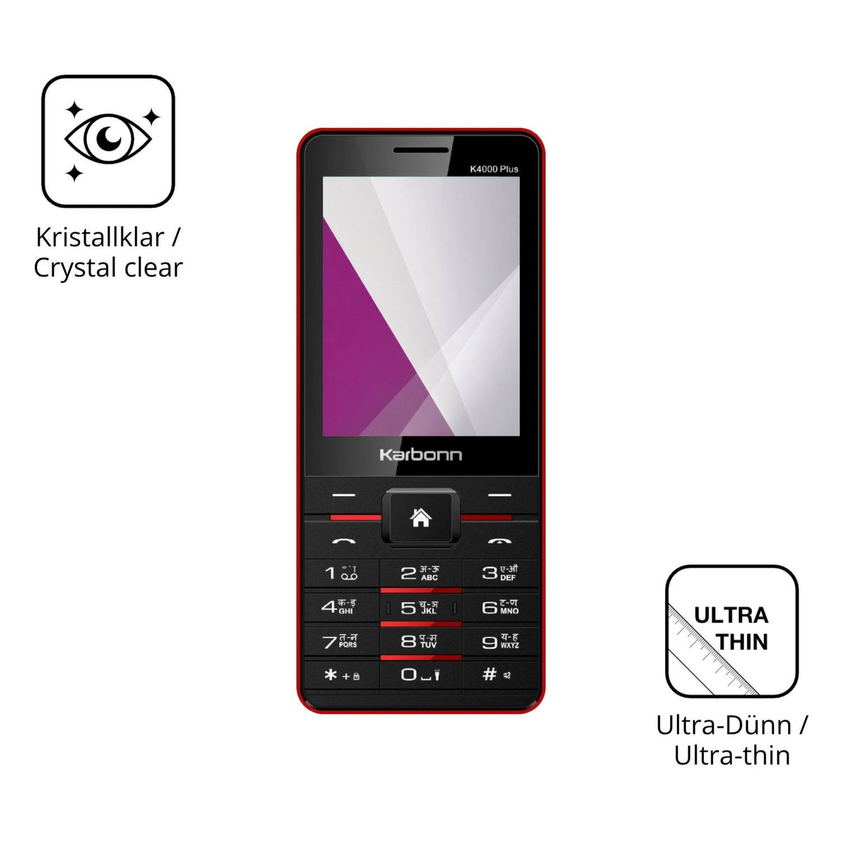 Dünne und klare Folie passend zugeschnitten für Karbonn K4000 Plus
