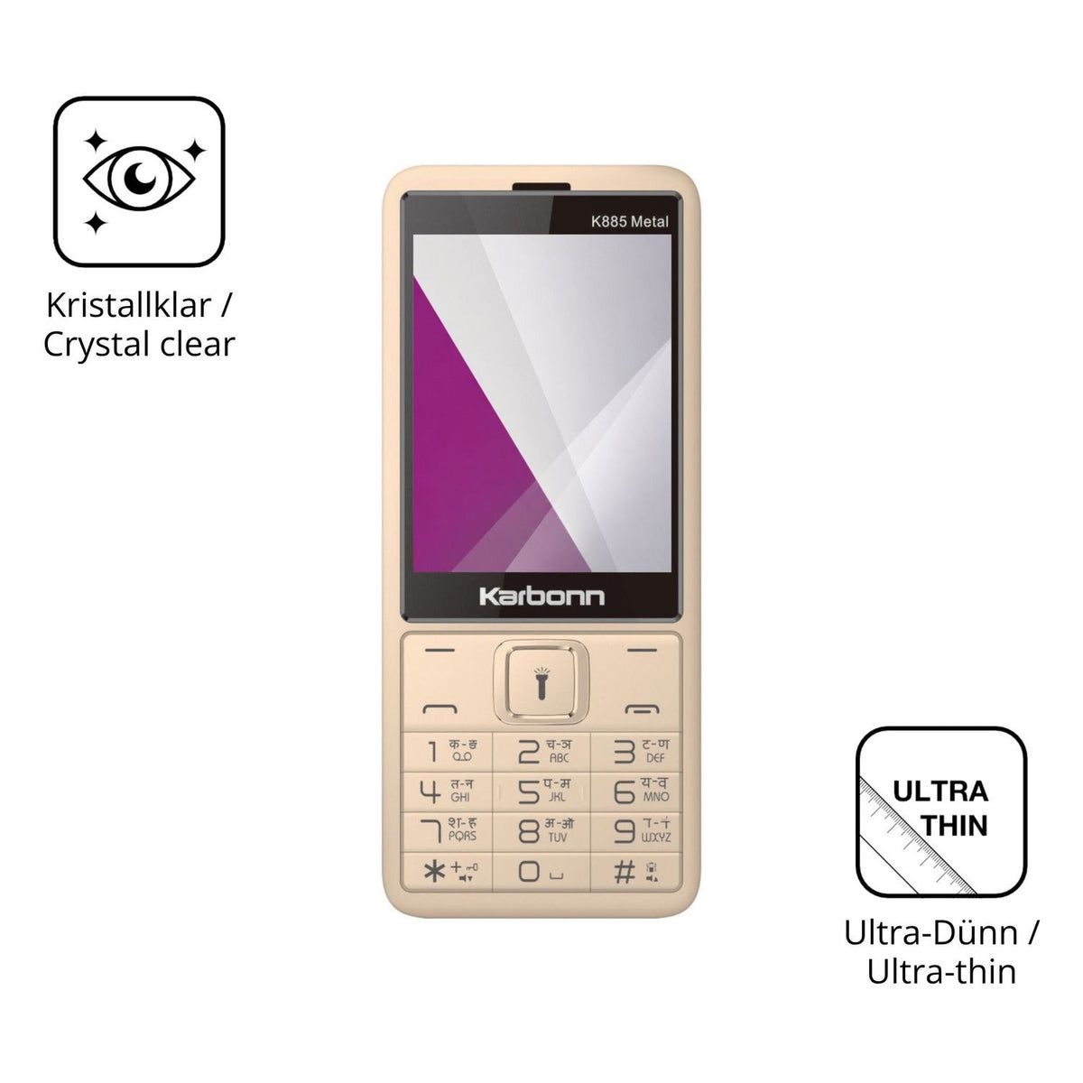 Dünne und klare Folie passend zugeschnitten für Karbonn K885 Metal