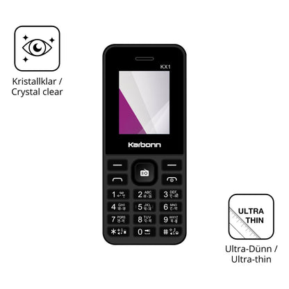 Dünne und klare Folie passend zugeschnitten für Karbonn KX1