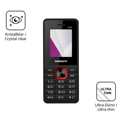 Dünne und klare Folie passend zugeschnitten für Karbonn KX3