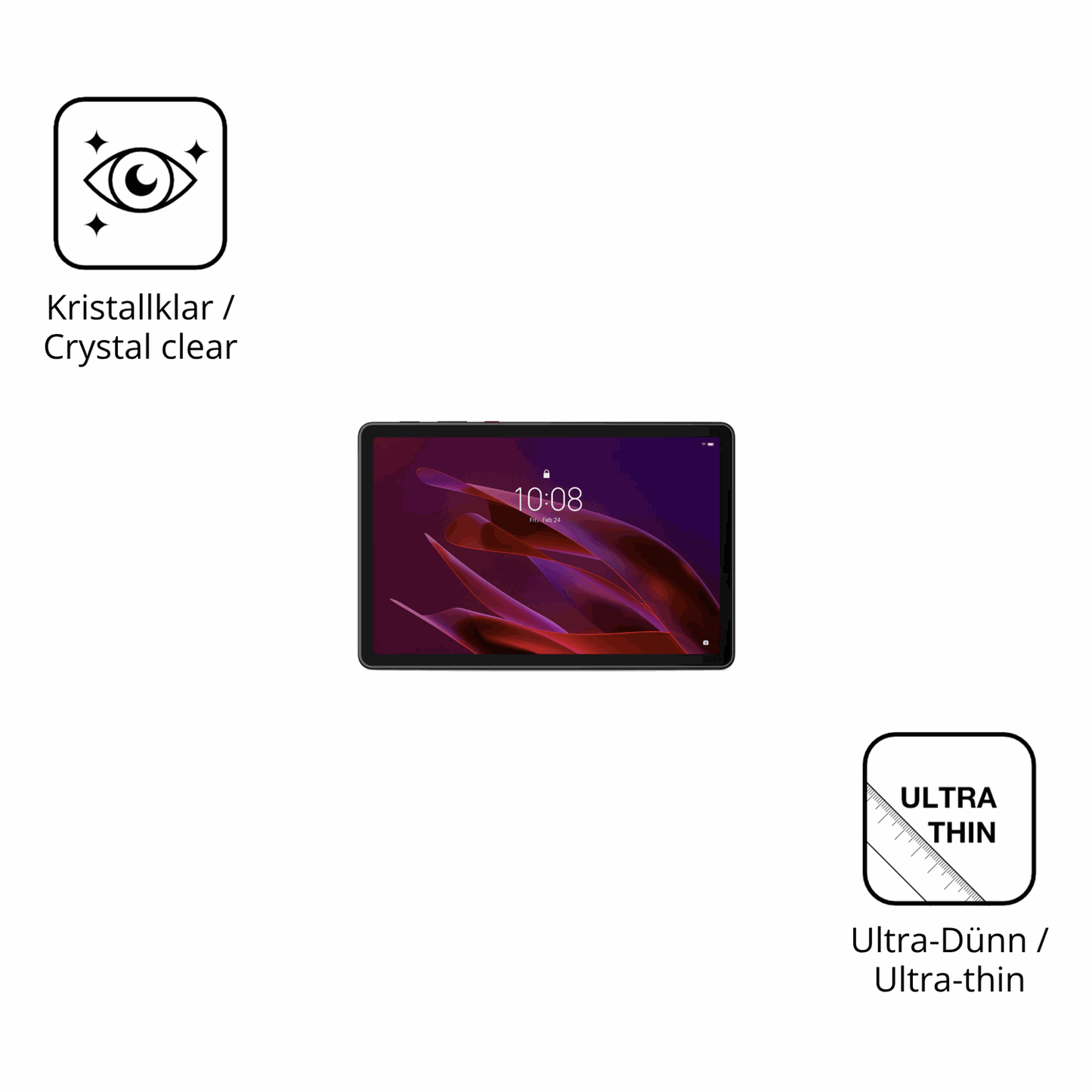 Dünne und klare Folie passend zugeschnitten für Lenovo ThinkTab X11 Gen 1