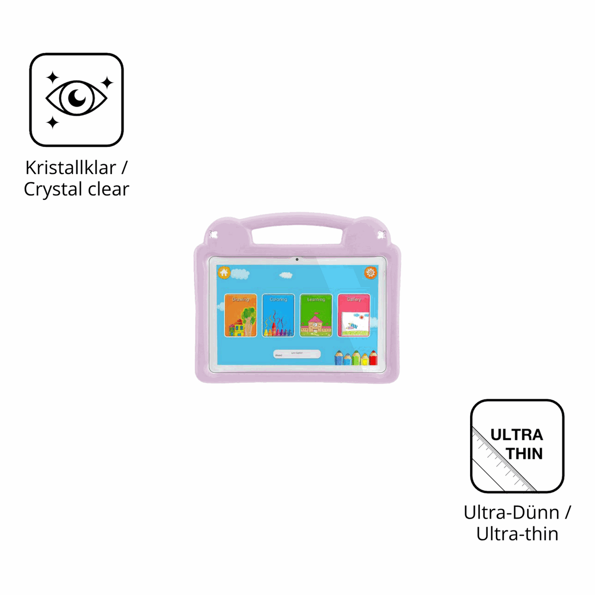 Dünne und klare Folie passend zugeschnitten für LETGOSPT Kids Tablet 10.1