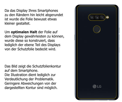 dipos Displayschutz für LG K50S Rückseite, transparente Oberfläche, perfekte Passform auch für die Rundungen