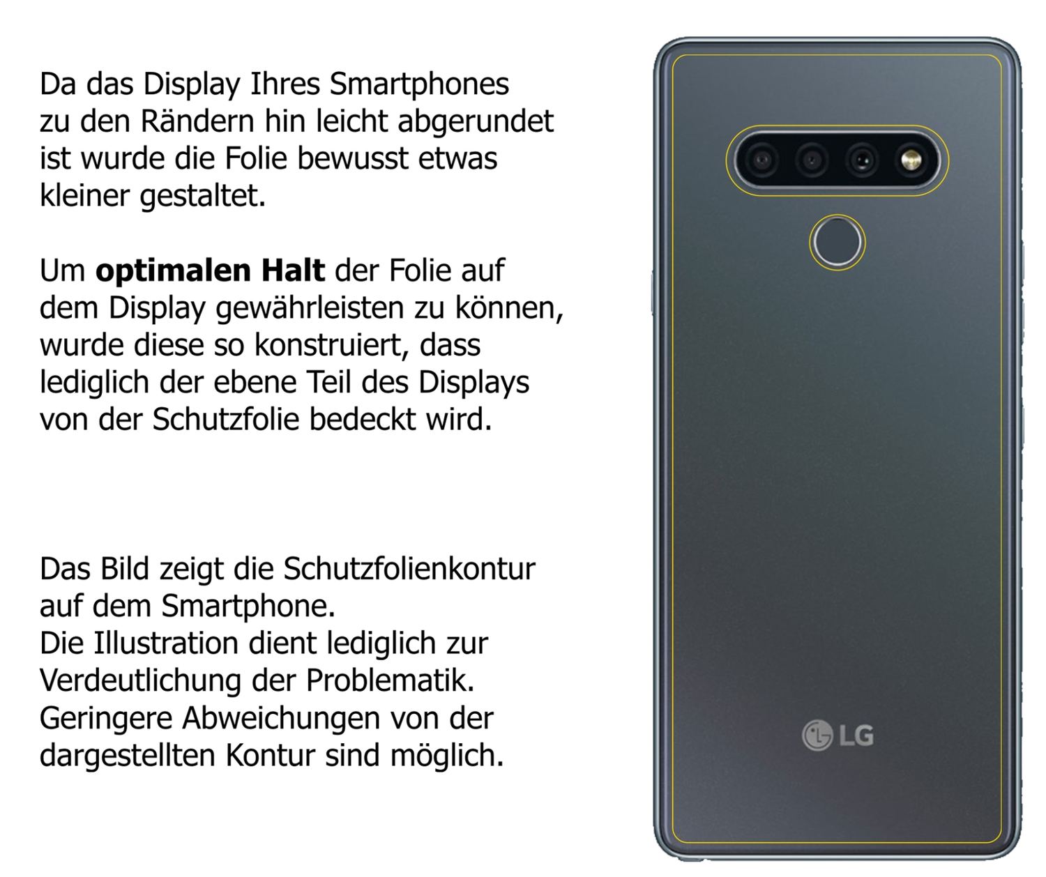 Dünne und klare Folie passend zugeschnitten für LG K71 Rückseite