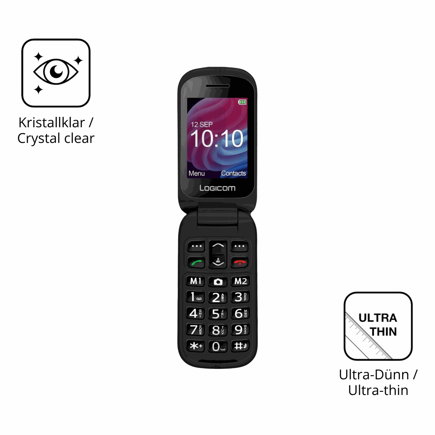 Dünne und klare Folie passend zugeschnitten für Logicom Fleep XL