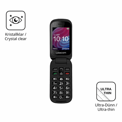 Dünne und klare Folie passend zugeschnitten für Logicom Fleep XL