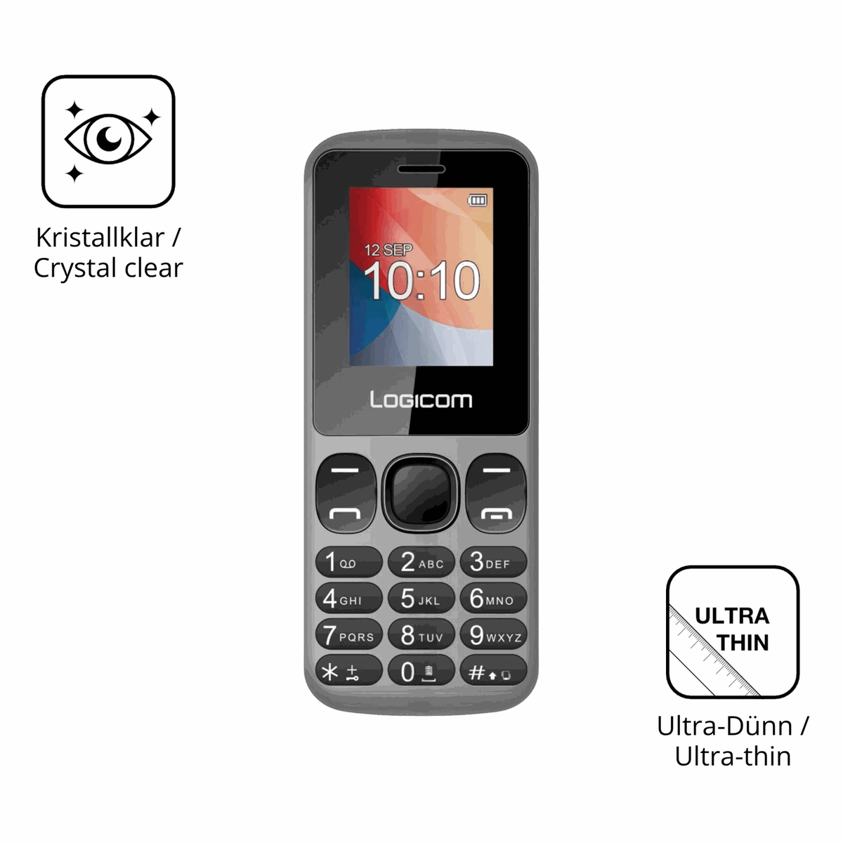 Dünne und klare Folie passend zugeschnitten für Logicom Posh 186