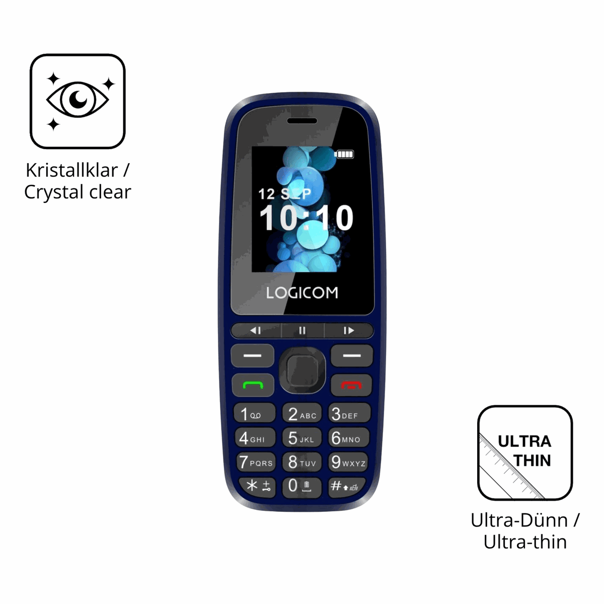 Dünne und klare Folie passend zugeschnitten für Logicom Posh 402