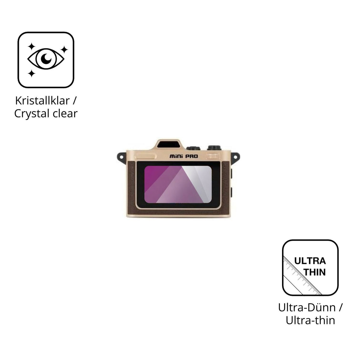 Dünne und klare Folie passend zugeschnitten für Minolta MNBM1 Mini Pro