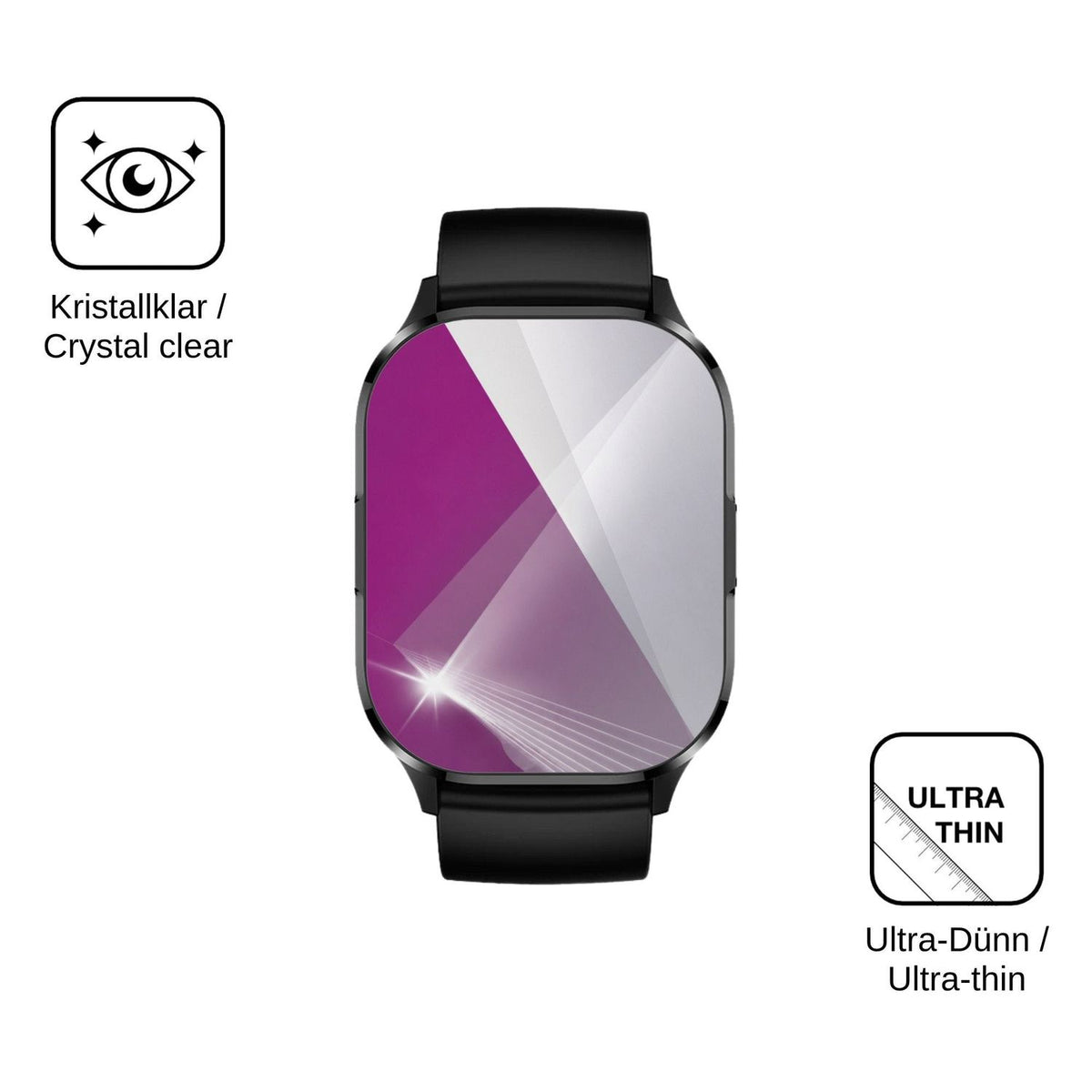 6x Schutzfolie klar für Neow K-Watch Display-Schutzfolie