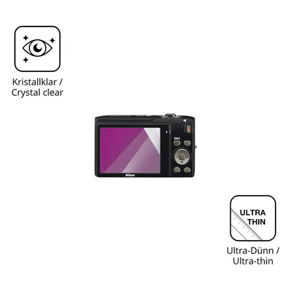 Dünne und klare Folie passend zugeschnitten für Nikon Coolpix S3100