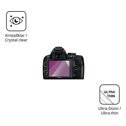 Dünne und klare Folie passend zugeschnitten für Nikon D3000