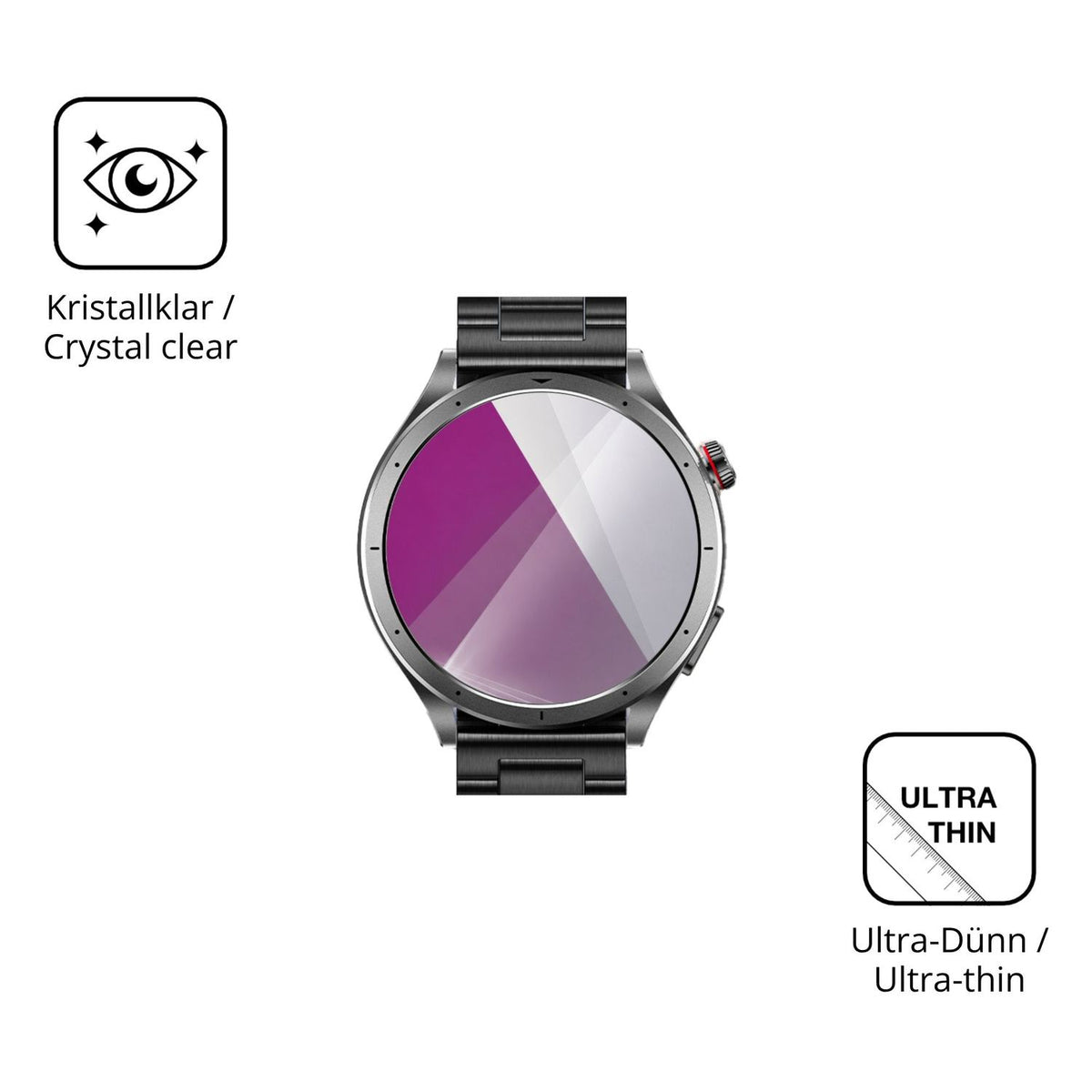 Dünne und klare Folie passend zugeschnitten für Oliimptek 1.53 Zoll Smartwatch