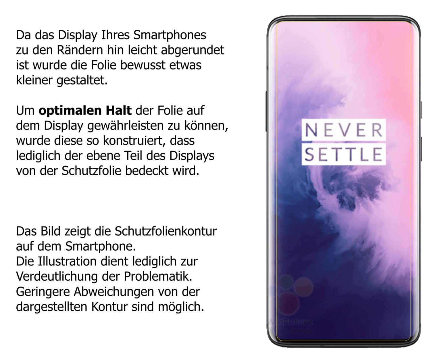 Dünne und klare Folie passend zugeschnitten für OnePlus 7 Pro 5G